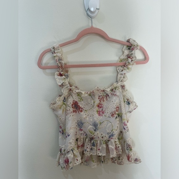 Floral Ruffle Strap Top - Picture 4 of 8